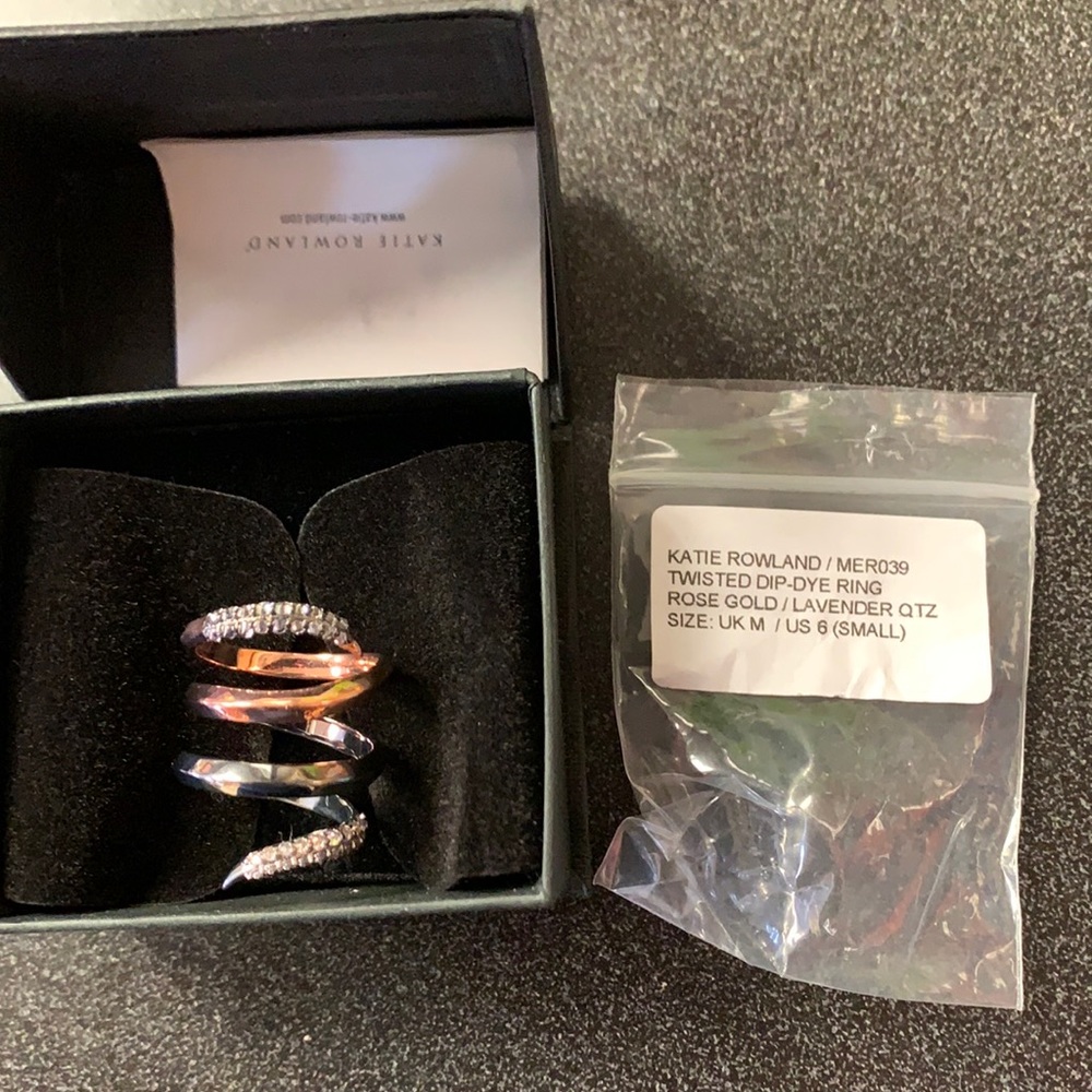 Katie Rowland Twisted Dip-Dye Rose Gold Ring